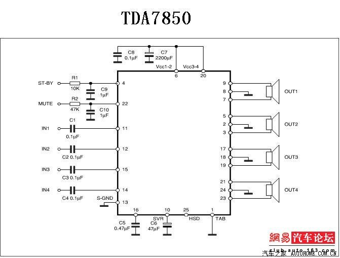 这是tda7388功放ic的线路图