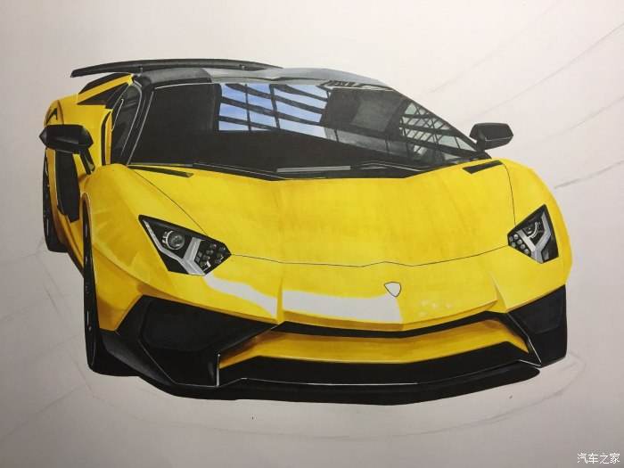 绘车分子手绘兰博基尼aventadorlp7504sv