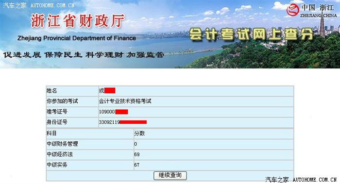 【图】今天浙江2013年中级会计成绩出来了,刚