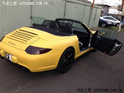 敞篷911 亚光黄改车作业