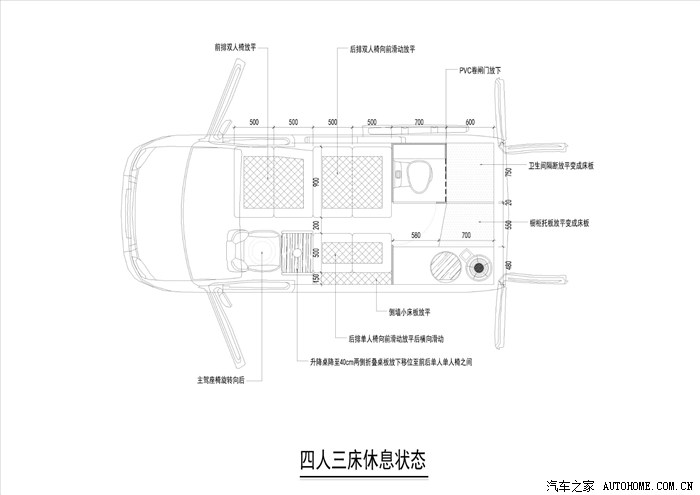 大通v80短轴中顶6座3床房车深化方案