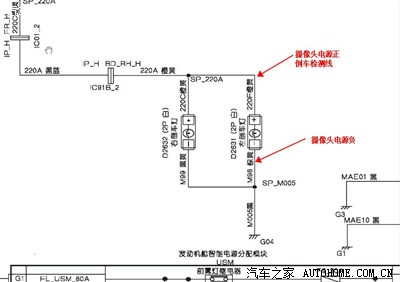 行车记录仪 后视摄像头取电 图纸 申精