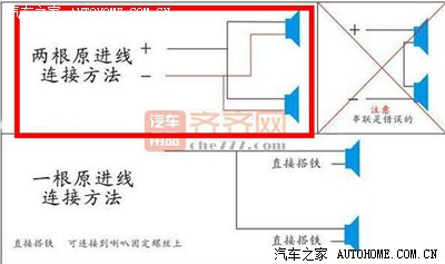 双蜗牛喇叭接线问题.