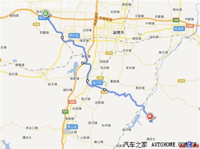 路线 从邹平县城到太河常新村约80km