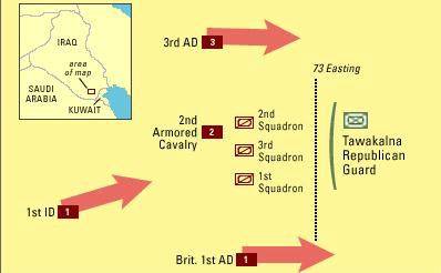 海湾战争经典战例:东相线73坦克大战