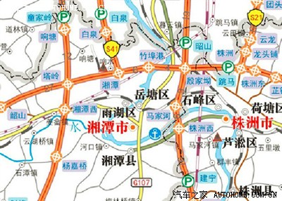 港澳复线)s41潭西速条速途经湘潭市共有6个口子进入湘潭市区它们分别