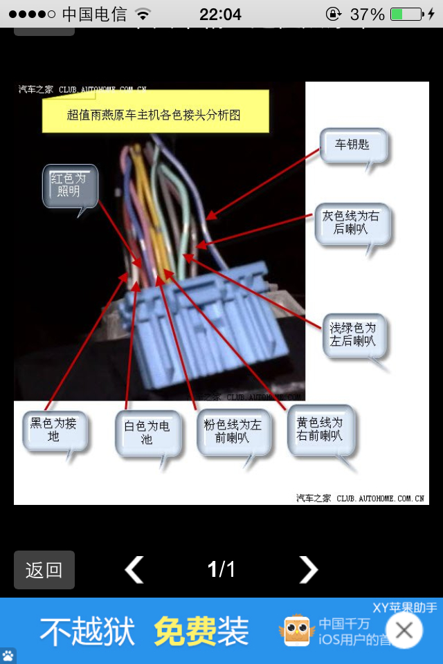 准备加功放,谁手上有原车cd帮拍个尾线插头标签?