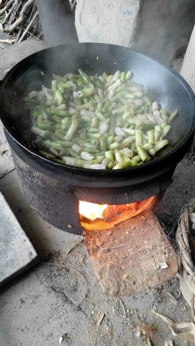 河北保定高大厨上菜小锅炒菜加香煎海鲫鱼_美