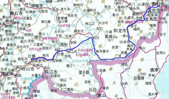 图们-延吉-和龙-南坪-图们江国防公路-长白山-二道白河-松江河-江源图片