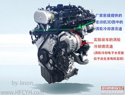 转jason原创 h8/h9 gw4c20 2.0t发动机 涡轮冷却电子水泵的存在