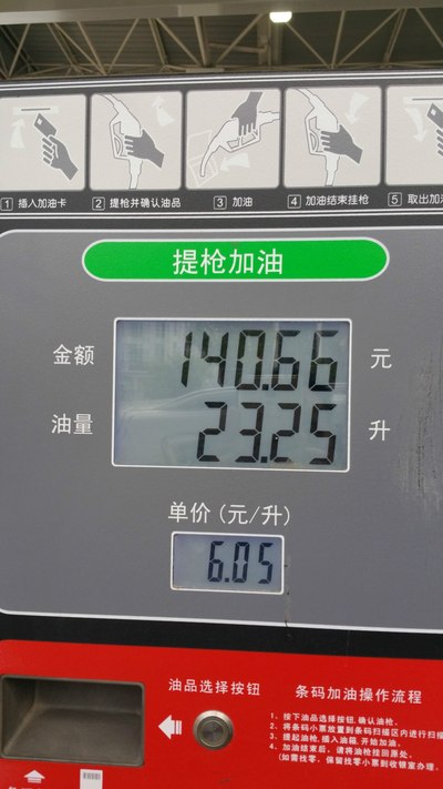   出发前加满油表归零, 黄州至龙感湖 回来后再到原加油站加满油