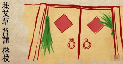 【图】五色新丝缠角粽,金盘送,生绡画扇盘双凤