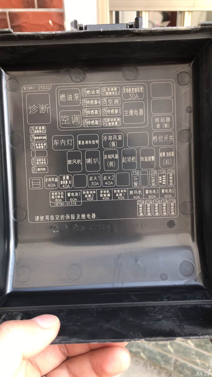 ix35大灯保险丝或者自动感应大灯模块保险丝在哪里