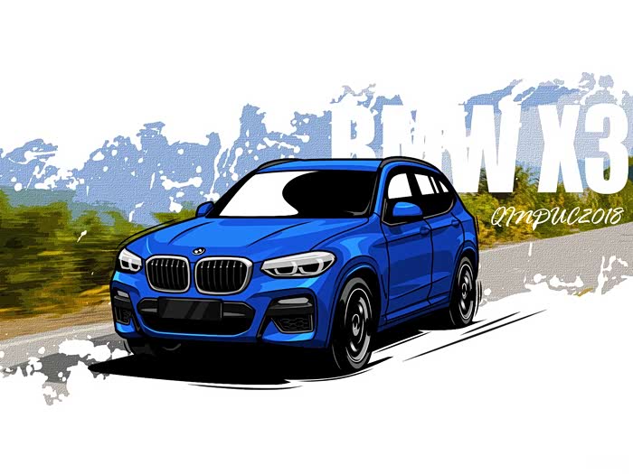 全系四驱的豪华suv蓝天白云满足你漫画宝马x3手机壁纸