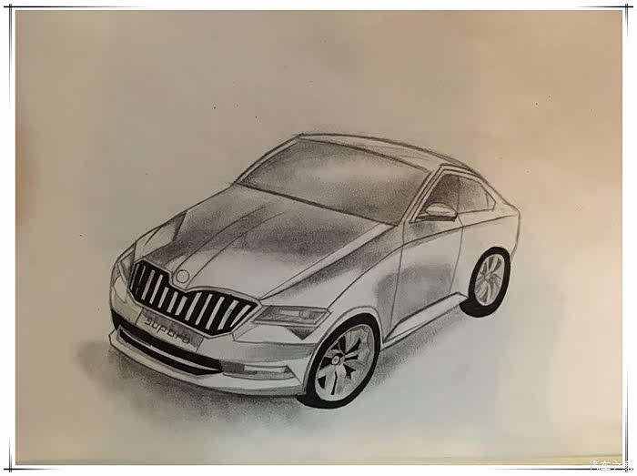 收藏本帖 发表于 2018-3-26 23:05:38 小女手绘斯柯达 小女从小对画画