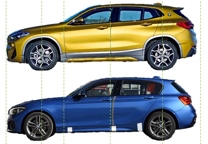 宝马1系两厢进口与宝马x2尺寸对比