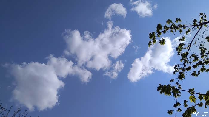 坐下来休息,抬头看头顶的白云一朵一朵.