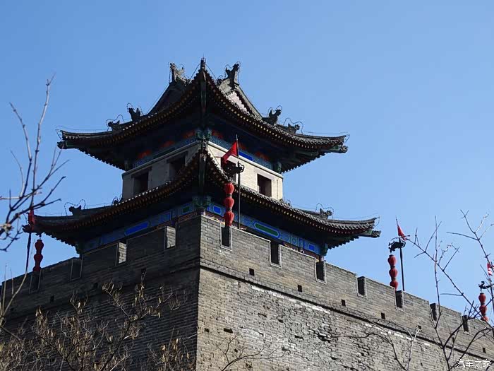 西安城墙西北角角楼特写