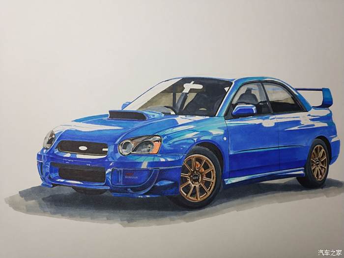 【圖】手繪斯巴魯翼豹wrx sti viii_汽車插畫論壇_汽車之家論壇