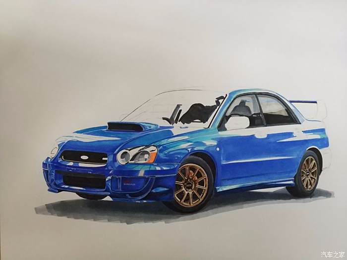 【圖】手繪斯巴魯翼豹wrx sti viii_汽車插畫論壇_汽車之家論壇