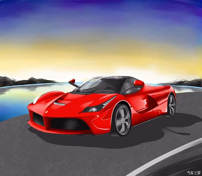【画young年华】来点儿不一样的,电脑手绘laferrari
