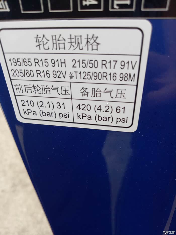 【图】你们轮胎一般都是多少气压_名爵zs/ezs论坛_汽车之家论坛