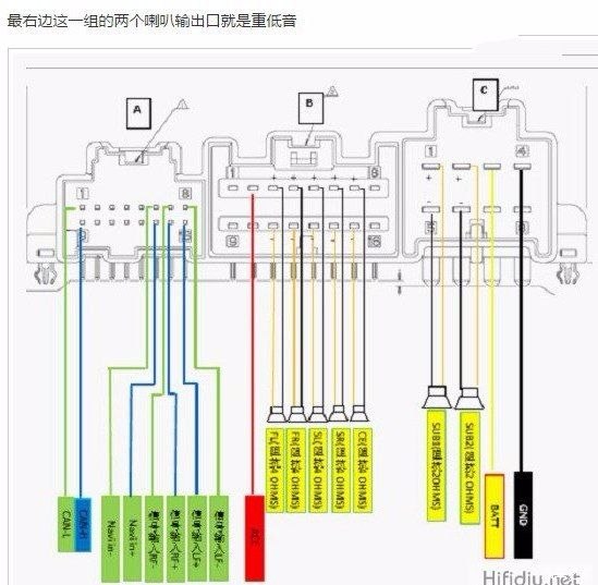 途锐蓝宝功放接线图图片