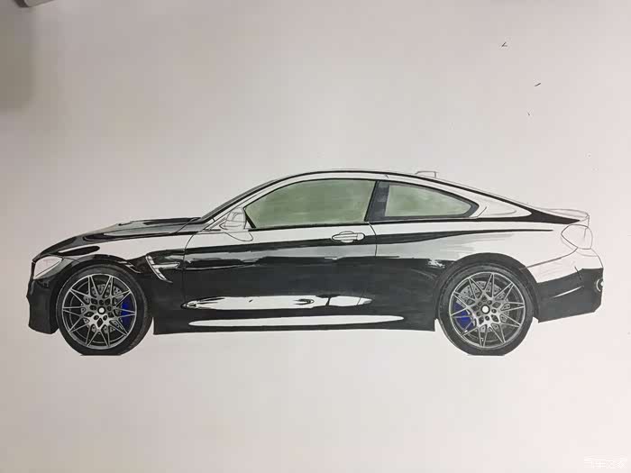 绘车分子教你如何画一辆宝马m4侧面篇