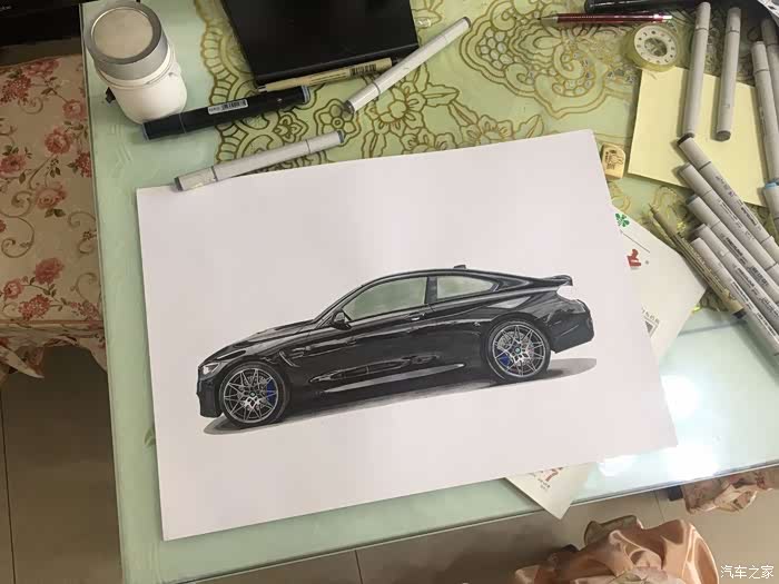 绘车分子教你如何画一辆宝马m4侧面篇