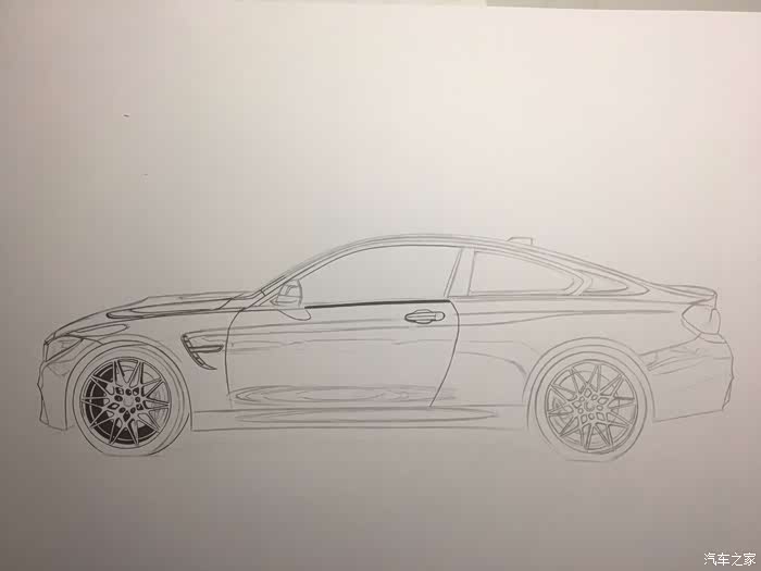 绘车分子教你如何画一辆宝马m4侧面篇