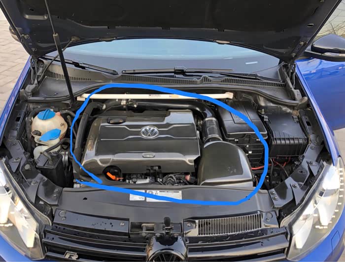 高尔夫6r碳纤维发动机盖和进气套件