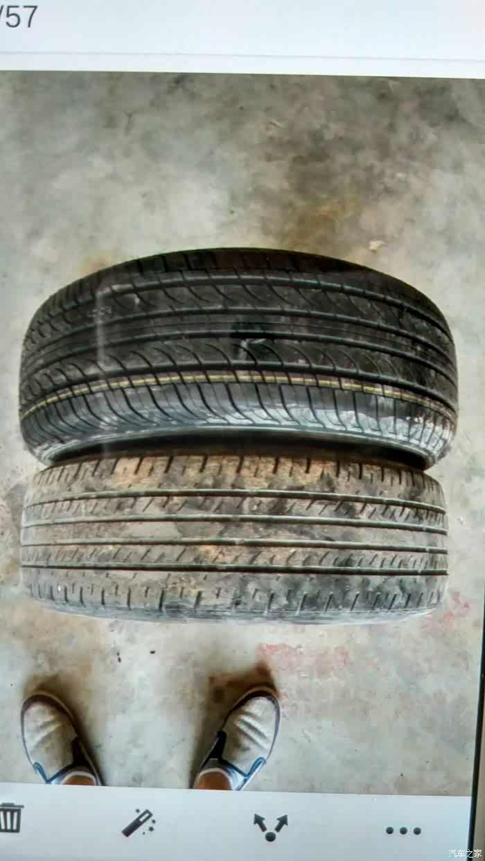 新旧轮胎对比.