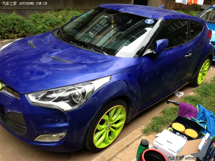 精心设计,自己喷涂蓝色局飞思部改色膜案例!76125日更新