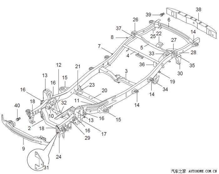 钢管越野车车架结构图图片