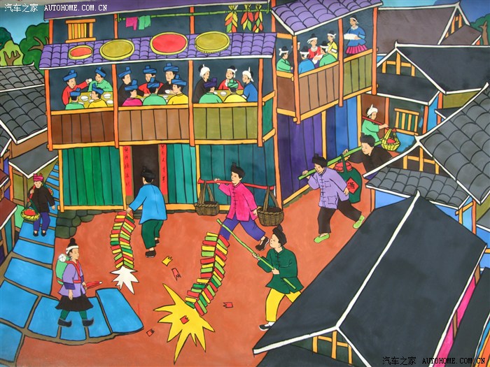 侗族文化特色绘画图片