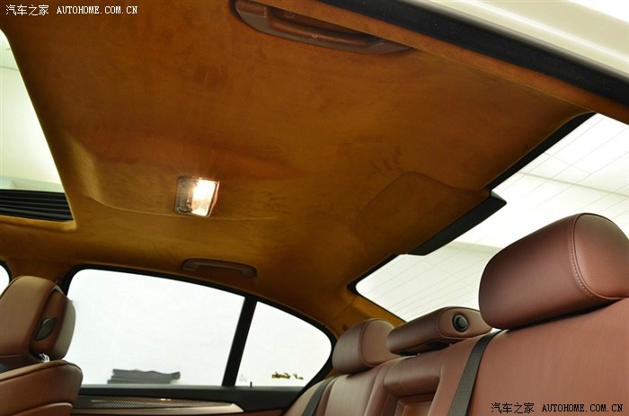 宝马5系改棕色翻毛皮顶棚