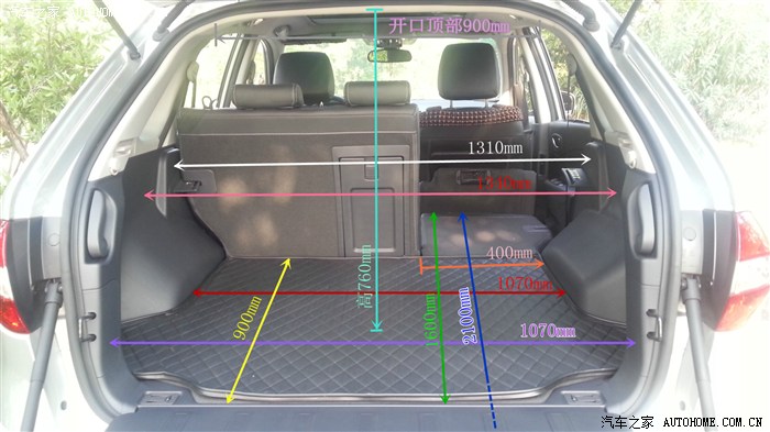 奉献科雷傲后备箱尺寸详图