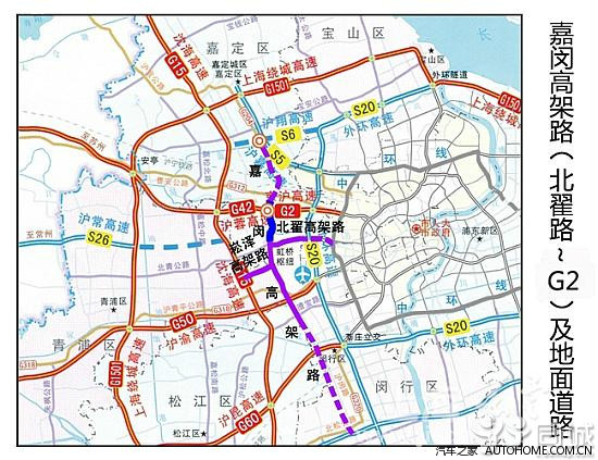 嘉闵高架南北延伸段2014年年底建成通车