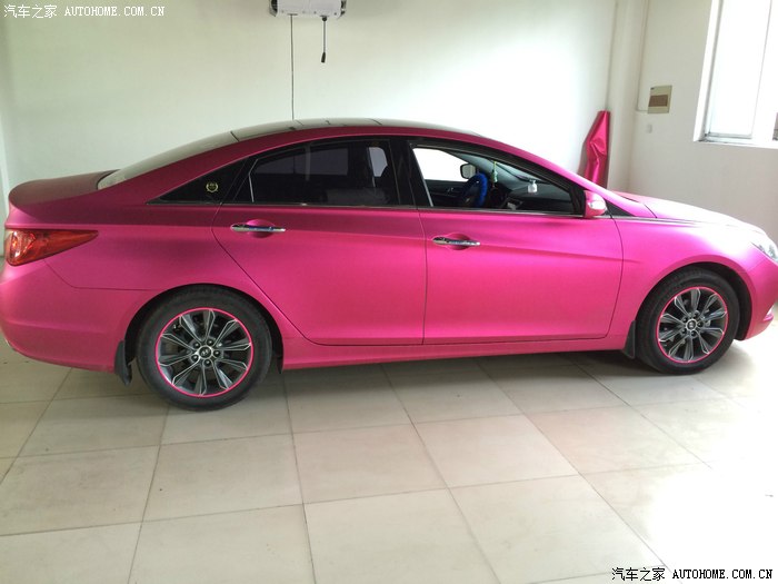 扬州粉色索八,整车改色一万公里完整作业,_索纳塔论坛_汽车之家论坛