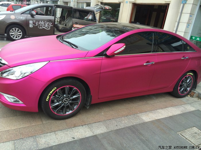 有图有真相扬州粉色索八整车改色一万公里完整作业