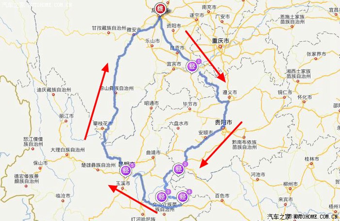 云贵川旅游线路地图图片