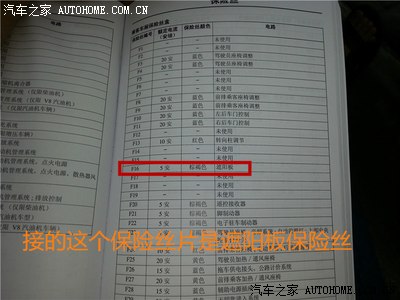 捷豹xf保险盒中文对照图片