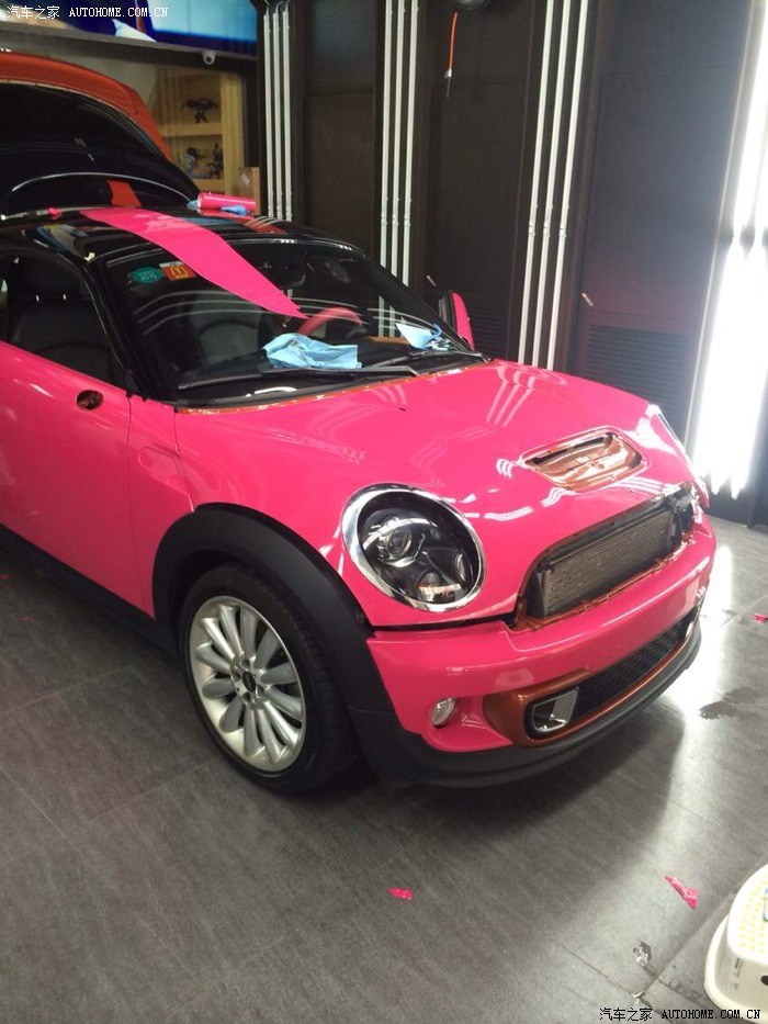 mini coopers coupe改色骚粉