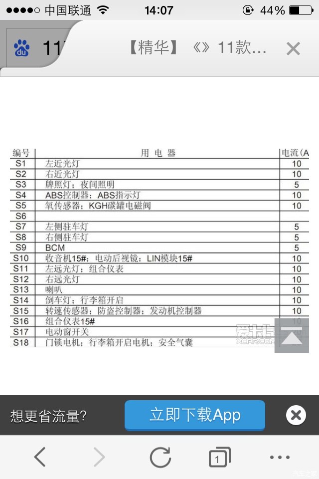 10年捷達和11年捷達的保險盒內分佈不一樣