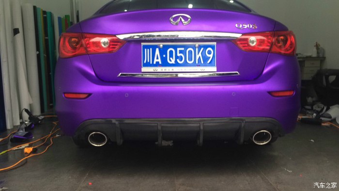 【图】成都q50s加装后唇,改冰紫色,目前等待尾翼_英菲尼迪q50/q50l