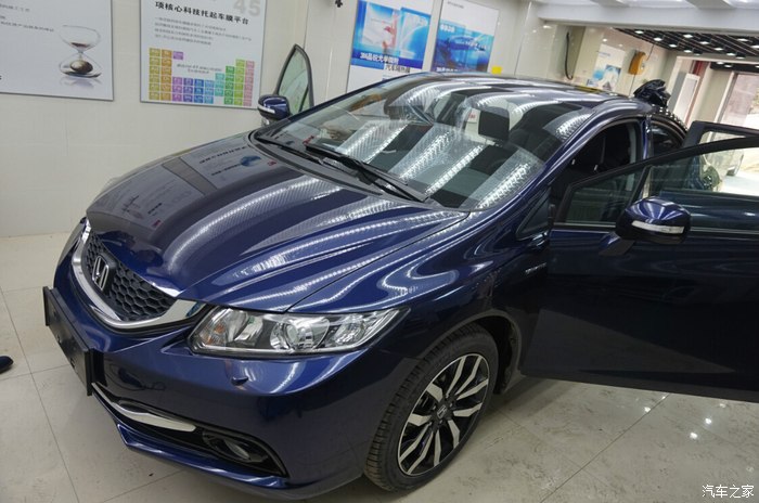 这颜色真不错思域月光蓝新车作业