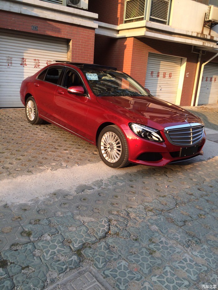 【图】新车到手……自己祝贺一下……立标红车黑内……_奔驰c级论坛