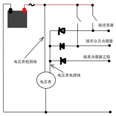 加裝兩隻開關,還好偶滴不是高配,有很多空間 電路圖如下: 選用的是