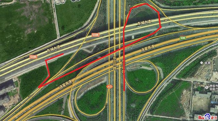 大家新年好,我问个官厅立交,由南向东(从长安去渭南的)怎么走