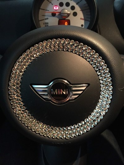 纯手工diy,方向盘贴钻,blingbling
